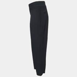 Pre Owned Chloe Black Crepe Straight Fit Pants M