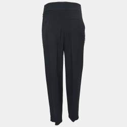 Pre Owned Chloe Black Crepe Straight Fit Pants M