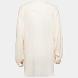 Chloe Skin Pink Silk Chiffon Button Front Blouse M