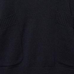 Pre Owned Chloe Navy Blue Wool Knit Cropped Sweater M