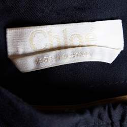 Pre Owned Chloe Navy Blue Crepe Straight Leg Pants M