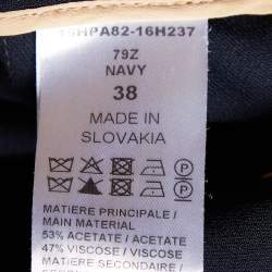 Pre Owned Chloe Navy Blue Crepe Straight Leg Pants M