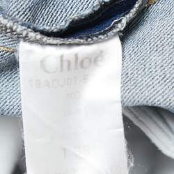 Pre Owned Chloe Blue Denim Belted Mini Skirt M