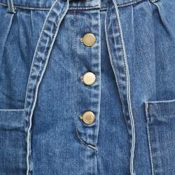 Pre Owned Chloe Blue Denim Belted Mini Skirt M