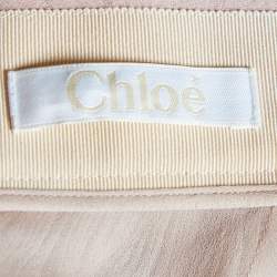 Chloe Pink Silk Chiffon Pleated Midi Skirt S