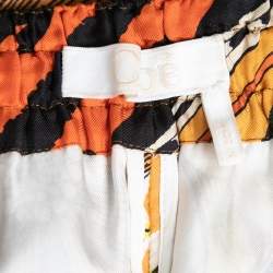Chloe Brown/Multicolor Printed Silk Wide Leg Pants M