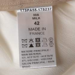 Pre Owned Chloe White Crepe Straight Fit Pants L