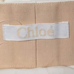 Pre Owned Chloe White Crepe Straight Fit Pants L