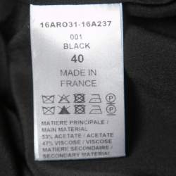 Pre Owned Chloe Black Crepe & Silk Chiffon V-Neck Full Sleeve A-Line Midi Dress M