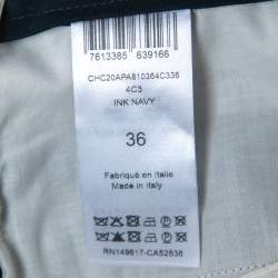 Pre Owned Chloe Navy Blue Crepe Wide Leg High Waist Trousers S