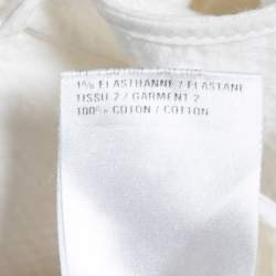 Pre Owned Chloe White Textured Cotton Lace Paneled Long Sleeve Top M