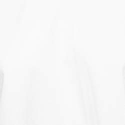 Pre Owned Chloe White Textured Cotton Lace Paneled Long Sleeve Top M