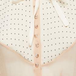 Pre Owned Chloe Vintage Silk Chiffon Sheer Top & Satin Silk Pleated Mini Skirt S