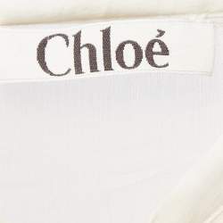 Pre Owned Chloe Vintage Silk Chiffon Sheer Top & Satin Silk Pleated Mini Skirt S