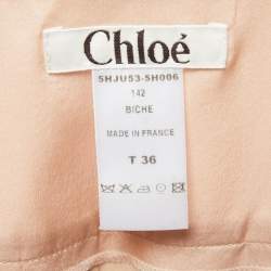 Pre Owned Chloe Vintage Silk Chiffon Sheer Top & Satin Silk Pleated Mini Skirt S