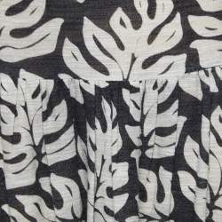 Chloe Black Leaf Printed Cotton & Wool Maxi Skirt M