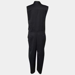 Chloe Black Wool Wrap Style Sleeveless Jumpsuit L