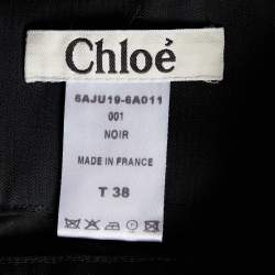 Pre Owned Chloe Black Silk Ruched Mini Skirt M