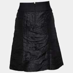 Pre Owned Chloe Black Silk Ruched Mini Skirt M