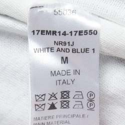 Pre Owned Chloe Navy Blue/White Striped Knit Sleeveless Flared Maxi Dress M