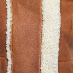 Pre Owned Chloe Brown/Cream Suede Reversible Vest M