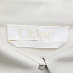 Chloe Grey Silk Button Front Shirt M