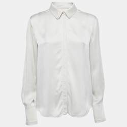 Chloe Grey Silk Button Front Shirt M