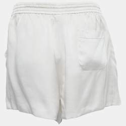 Chloe Off-White Satin Silk Elasticized Waist Shorts M
