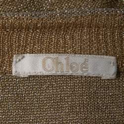 Pre Owned Chloe Multicolor Lurex Knit Long Sleeve Top L