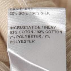 Chloe Cream Cashmere Lace Trimmed Sweater Top XS