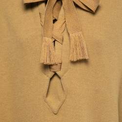 Pre Owned Chloe Khaki Brown Wool Hooded Cape M