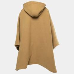 Pre Owned Chloe Khaki Brown Wool Hooded Cape M