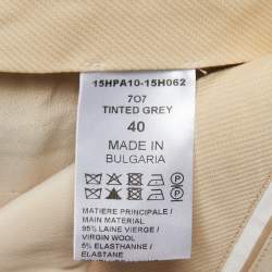 Pre Owned Chloe Tinted Grey Wool Straight Leg Trousers M