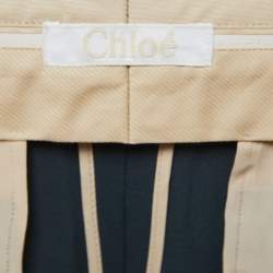 Pre Owned Chloe Tinted Grey Wool Straight Leg Trousers M
