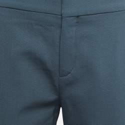 Pre Owned Chloe Tinted Grey Wool Straight Leg Trousers M