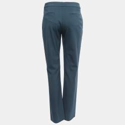 Pre Owned Chloe Tinted Grey Wool Straight Leg Trousers M