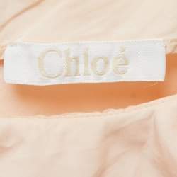 Pre Owned Chloe Pink Cotton Ruffle Overlay Detail Mini Dress M