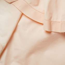 Pre Owned Chloe Pink Cotton Ruffle Overlay Detail Mini Dress M