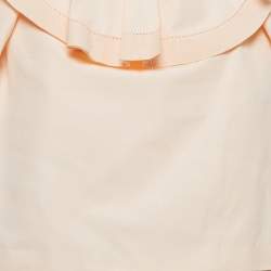 Pre Owned Chloe Pink Cotton Ruffle Overlay Detail Mini Dress M