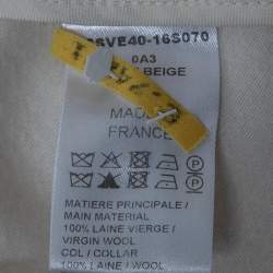 Pre Owned Chloe Cream Wool Crepe Mandarin Collared Double Breasted Cape M