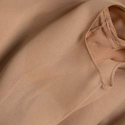 مملوكة مسبقًا Chloe Beige Silk Chiffon Ruffled Shirt S