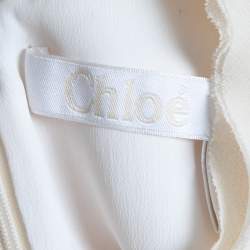 Pre Owned Chloe Cream Crepe Flared Short Dress S