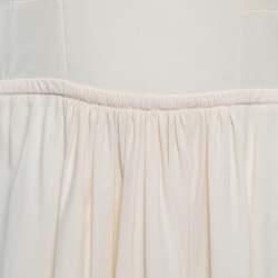 Pre Owned Chloe Cream Crepe Flared Short Dress S