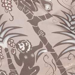 مملوكة مسبقًا Chloé  Light Brown All-Over Print Silk Wrap On Blouse M