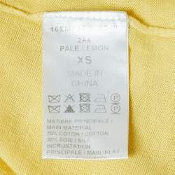 Pre Owned Chloe Yellow Knit Lace Trimmed Tank Top XS