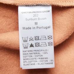 Pre Owned Chloe Orange Logo Print Cotton Crew Neck Half Sleeve Sweatshirt M
