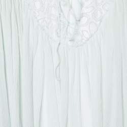 مملوكة مسبقًا Chloe Mint Green Silk Chiffon & Lace Top M