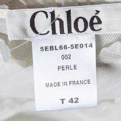 Pre Owned Chloé Off-White Silk & Linen Top L