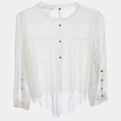 Chloé Off-White Silk & Linen Top L