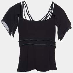 Pre Owned Chloe Black Silk beaded Detail Top M